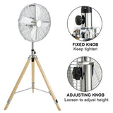 ZNTS Simple Deluxe Retro Tripod Fan, Home Air Circulation Nostalgic Vertical Fan, 3 Speeds, Adjustable HIFANSTANDRETRO16C