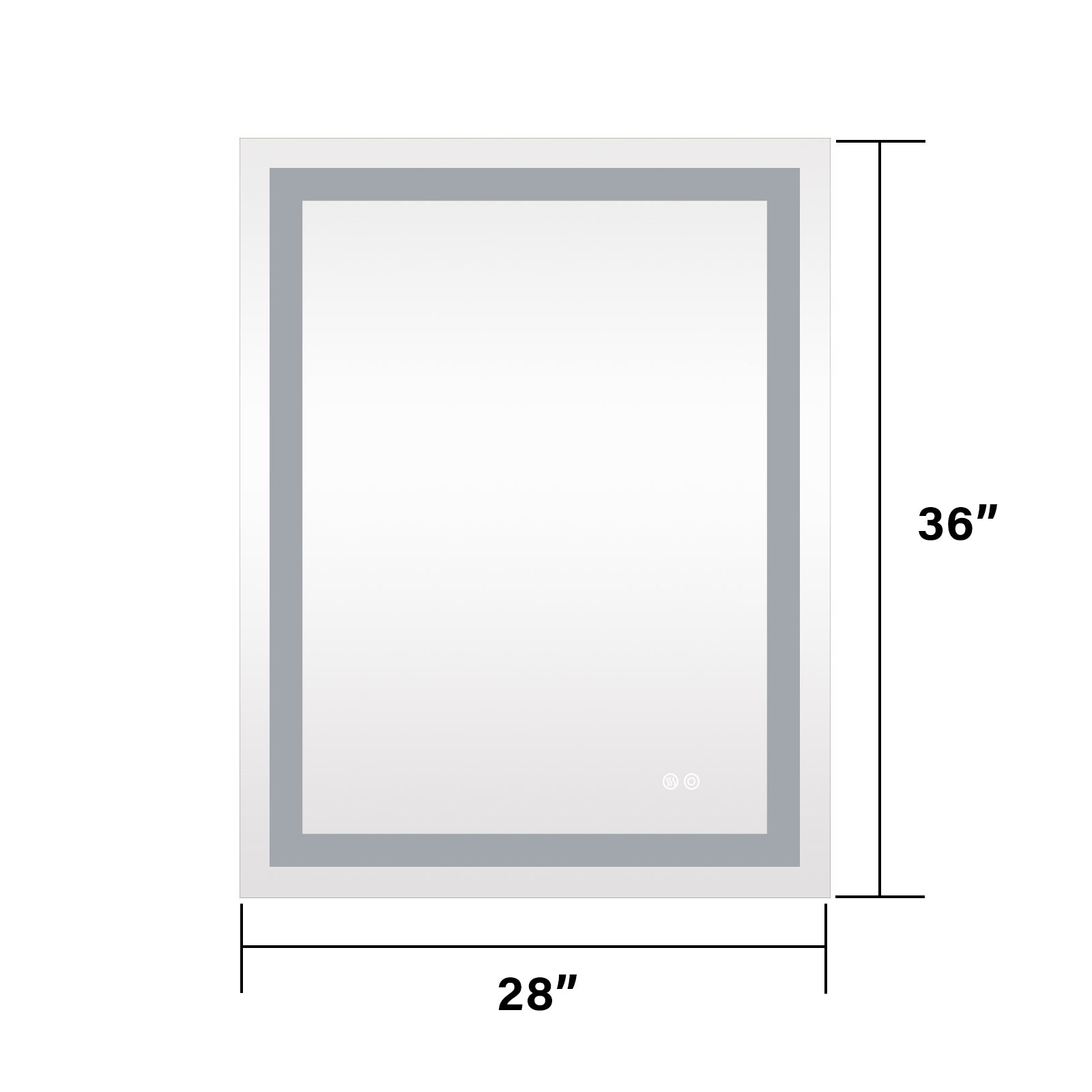 ZNTS 28x36 Inch LED Lighted Bathroom Mirror with 3 Colors Light, Wall Mounted Bathroom Vanity Mirror with W156267688