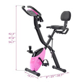 ZNTS Folding Exercise Bike, Fitness Upright and Recumbent X-Bike with 16-Level Adjustable Resistance, Arm MS187237AAH