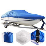 ZNTS 14-16ft 210D Oxford Fabric High Quality Waterproof Boat Cover with Storage Bag Blue 34893878