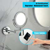 ZNTS 8 Inch LED Wall Mount Two-Sided Magnifying Makeup Vanity Mirror 12 Inch Extension Matte Black 1X/3X W92861226
