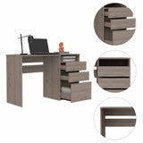 ZNTS Waterbury 3-Drawer 1-Shelf Computer Desk Light Grey B06280258