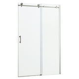 ZNTS Shower Door 48" W x 76"H Single Sliding Bypass Shower Enclosure,Brushed Nickel W124366446