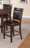 ZNTS Farmhouse Style 2pc Dark Brown Espresso PU Counter Height Chair Bar Stool Footrest Faux Leather B011P148066