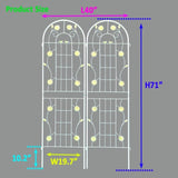 ZNTS 2 Pack Metal Garden Trellis 71" x 19.7" Rustproof Trellis for Climbing Plants Outdoor Flower Support W1586135957