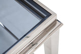 ZNTS Modrest Agar Modern Glass & Stainless Steel Console Table B04961633