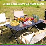 ZNTS Camping Table Portable Table Folding Table with Carry Bag,4-6 Person Table for Camping Outdoor W1511114592