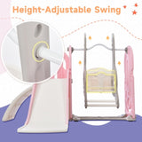 ZNTS Toddler Slide and Swing Set 5 in 1, Kids Playground Climber Slide Playset with Basketball Hoop PP297714AAH