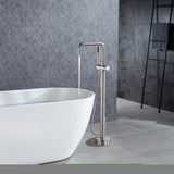 ZNTS Freestanding Tub Filler Matte Black Bathtub Faucet Floor Mount Single Handle Brass Tub Faucets with W119494678