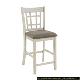 ZNTS Antique White Finish Wood Framed Counter Height Chair Set of 2pc Upholstered Seat Casual Dining Room B01167928