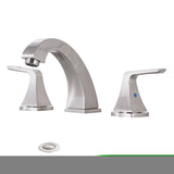 ZNTS Widespread 2 Handles Bathroom Faucet with Pop Up Sink Drain TH02010NS
