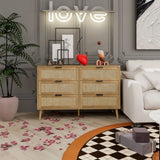 ZNTS Modern 6 Drawer Dresser Wood Cabinet W68894715