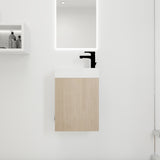 ZNTS Bathroom Vanity With Single Gel Sink,Soft Close Doors,16 Inch For Small Bathroom W99970002
