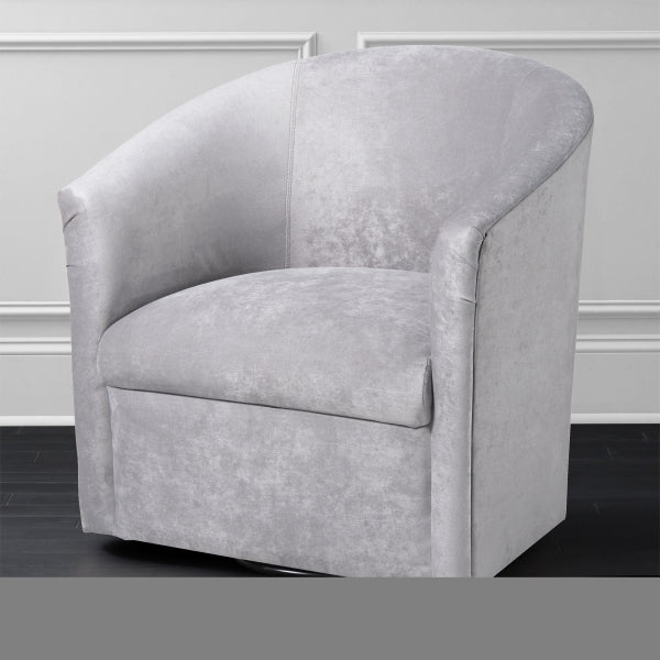 ZNTS Eden Silver Swivel Chair B05063787