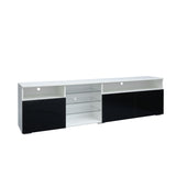 ZNTS TV Stand High Gloss Doors Modern TV Stand LED W33128906