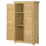 ZNTS TOPMAXen Garden Shed 3-tier Patio Storage Cabinet Outdoor Organizeren Lockers with Fir WF285327AAA
