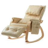ZNTS MASSAGE Comfortable Relax Rocking Chair Cream White W31143156