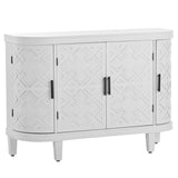 ZNTS U-Style Accent Storage Cabinet Sideboard Wooden Cabinet with Antique Pattern Doors for Hallway, WF298818AAK