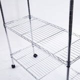 ZNTS 5-Layer Chrome Plated Iron Shelf with 1.5" Nylon Wheels 165*90*35 Chrome 01238343