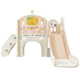 ZNTS Kids Slide Playset Structure, Freestanding Castle Climbing Crawling Playhouse with Slide, Arch PP300683AAD