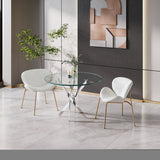 ZNTS {2 Chair/ 1 Carton} Modern Lounge Chair, Teddy Velvet Cover, For Bedroom Vanity Chair for W124152700