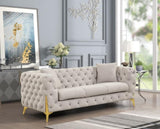 ZNTS Contempo Modern Style Buckle Fabric Sofa Made with Wood in Gray B009139139