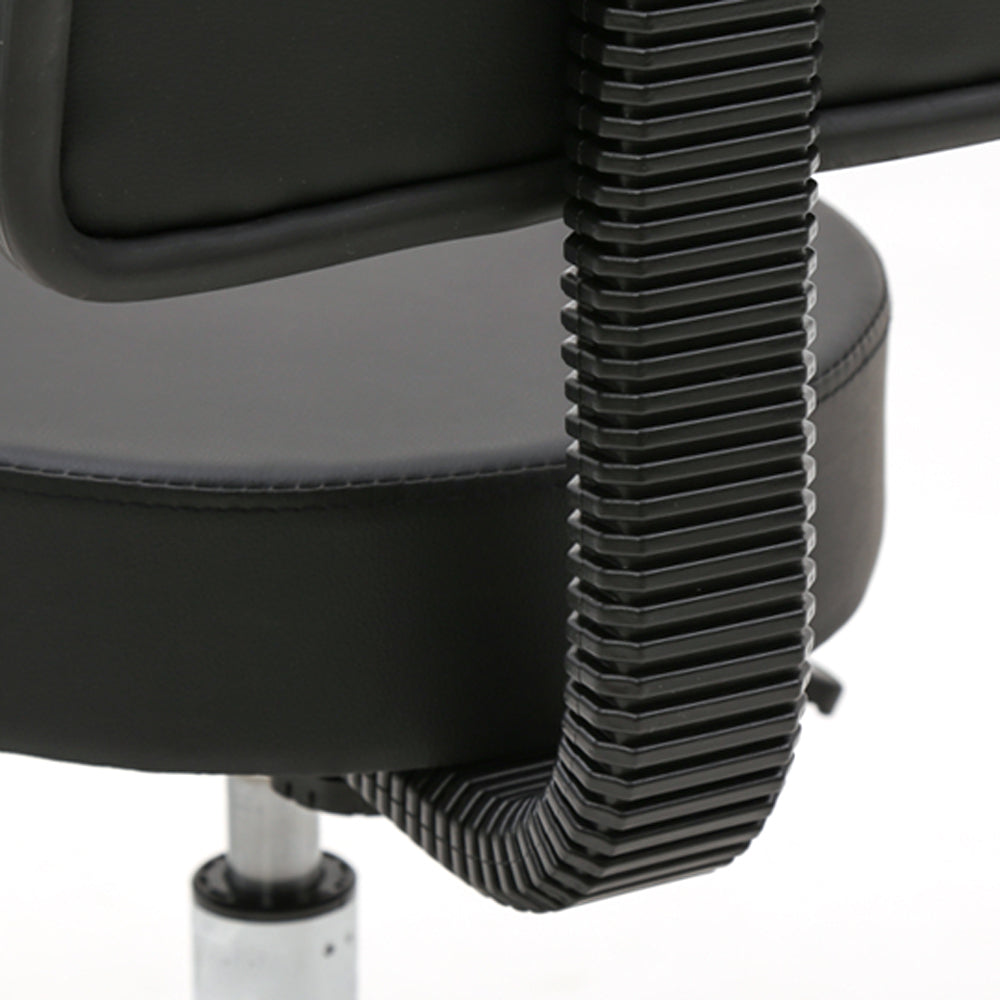 ZNTS Round Shape Plastic Adjustable Salon Stool with Back Black 42012977