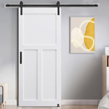 ZNTS CRAZY ELF 24" x 80" "T" Style Real Primed Door Slab, DIY Panel Door, Modern Interior Barn Door, W936104303