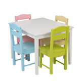 ZNTS Children's Wooden Table And Chair Set Colorful 38884928