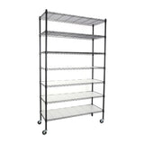 ZNTS 7 Tier Wire Shelving Unit, 2450 LBS NSF Height Adjustable Metal Garage Storage Shelves with Wheels, W155065921