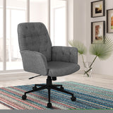 ZNTS Techni Mobili Modern Upholstered Tufted Office Chair with Arms, Grey RTA-2024-GRY