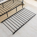 ZNTS Twin Size Metal Daybed Frame with Trundle, Heavy Duty Steel Slat Support Sofa Bed Platform with W840103518