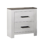 ZNTS White Color 1pc Nightstand Paper veneer Bedroom Furniture 2-Drawers Bedside Table B011137848