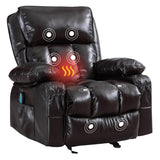 ZNTS Recliner Chair Heating massage for Living Room with Rocking Function and Side Pocket W1807103693