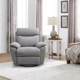 ZNTS Electric Power Swivel Glider Rocker Recliner Chair with USB Charge Port - Light Grey B082P145837
