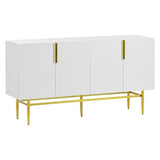 ZNTS TREXM Modern Elegant 4-door Sideboard Gold Metal Handle Buffet Cabinet for Dining Room, Living Room, WF304382AAK