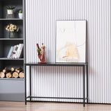 ZNTS Industrial Style Porch Table Single Layer Black Oak Triamine Board [105 * 30 * 71cm] 15029438