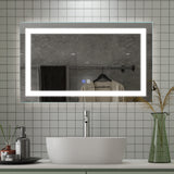 ZNTS 40 x 24 inch LED Bathroom Vanity Mirror Superslim Dimmable Anti Fog DHJSBM4024VCSKXXX