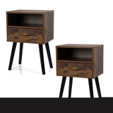 ZNTS Set of 2 Mid Century Nightstand, Side Table with Drawer and Shelf, End Table for Living Room W104146401