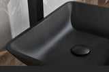 ZNTS 13.0" L -18.13" W -4" H Matte Shell Glass Rectangular Vessel Bathroom Sink in Black with Matte Black W92851588