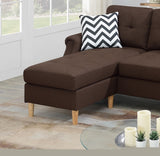 ZNTS Living Room Corner Sectional Dark Coffee Polyfiber Chaise sofa Reversible Sectional HS00F6457-ID-AHD