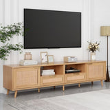 ZNTS Rattan TV Stand for TVs up to 85'', Modern Farmhouse Media Console, Entertainment Center with Solid WF316678AAP