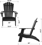 ZNTS Polystyrene Adirondack Chair - Black MBM-PKD02-BK