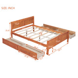 ZNTS Full Size Wood Platform Bed with 4 Drawers and Streamlined Headboard & Footboard, Oak WF308631AAD