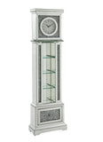 ZNTS ACME Noralie GRANDFATHER CLOCK W/LED Mirrored & Faux Diamonds AC00348