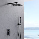 ZNTS Shower System Shower Faucet Combo Set Wall Mounted with 12" Rainfall Shower Head and handheld shower 26119944