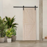 ZNTS 6.6 FT Sliding Barn Door Hardware Kit Slide Smoothly Quietly,Easy Install with Soft Close Black 56427350