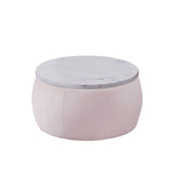 ZNTS End Table with Storage, Round Accent Side Table with Removable Top for Living Room, Bedroom,Pink W87667311