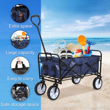 ZNTS YSSOA Rolling Collapsible Garden Cart Camping Wagon, with 360 Degree Swivel Wheels & Adjustable W113446712