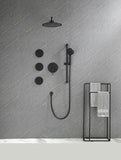 ZNTS Shower System with Shower Head, Hand Shower, Slide Bar, Bodysprays, Shower Arm, Hose, Valve Trim, W92851773